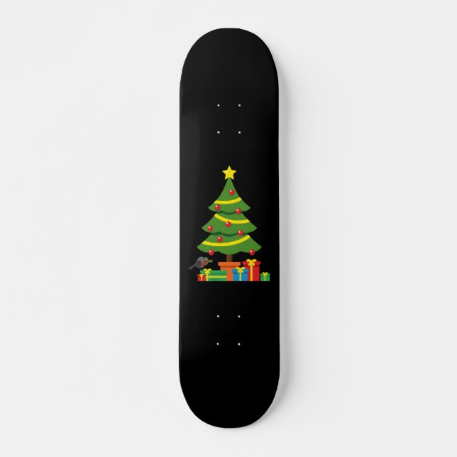 Robin och Colorful Presenter under Julgran Mini Skateboard Bräda 18,5 Cm (Framsida)