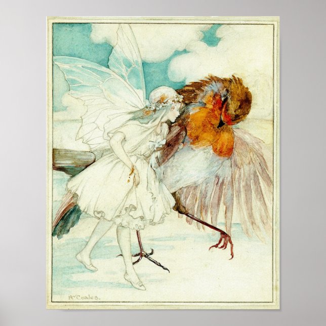 Robin och Flower Fairy Poster (Framsidan)