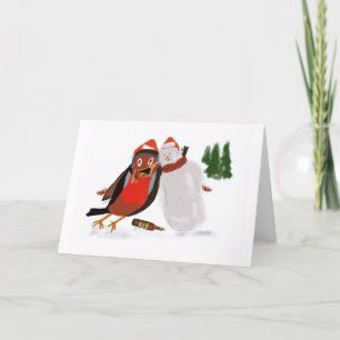 Robin- och Friend God jul-kort Tack Kort