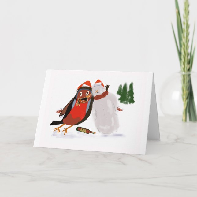 Robin- och Friend God jul-kort Tack Kort (Framsida)