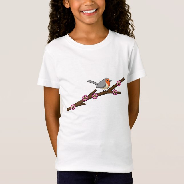Robin på Sakura T Shirt (Framsida)