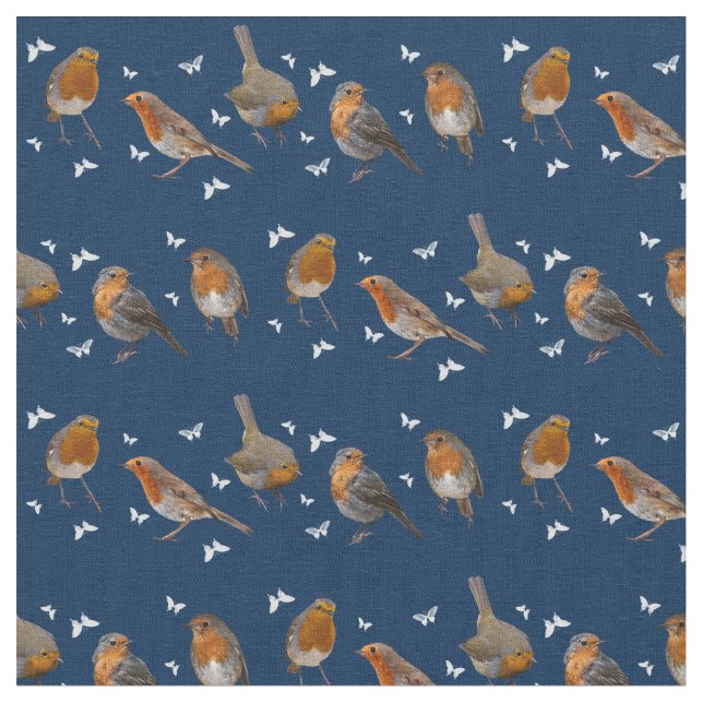 Robin Party Fabric (flottan) Tyg (Närbild)