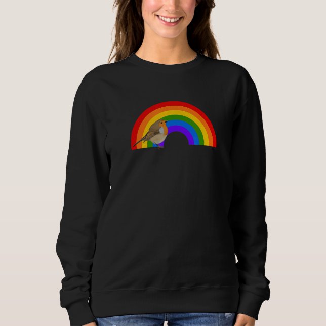 Robin Rainbow Bird Bird  Birdwatcher Animal Biolog T Shirt (Framsida)