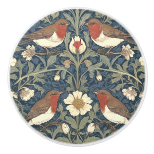 Robin Red Breast Birds William Morris stil Bird Knopp