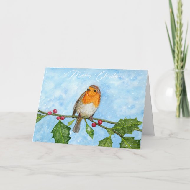 Robin Red Breast Folke-julkort Kort (Framsida)