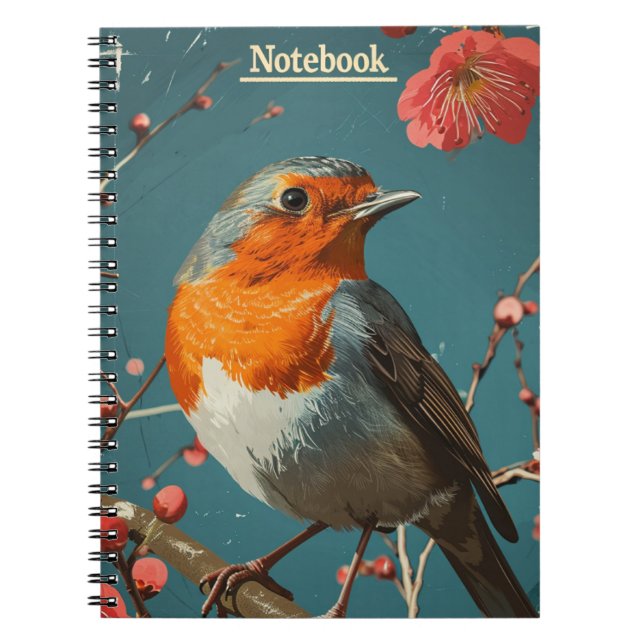 Robin Red bröstfågel Anteckningsbok (Framsidan)