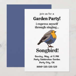 Robin Redbrös Songbird Garden Party Inbjudningar
