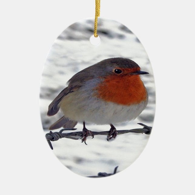 Robin Redbröst Julgransprydnad Keramik (Framsidan)
