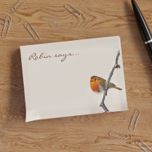 Robin Says Personlig Bird Post it Notes