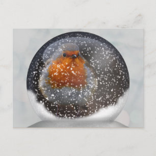 Robin Snowglobe-vykort Vykort
