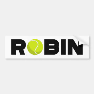 Robin Tennis Bumper Sticker Bildekal