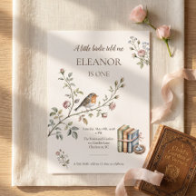 Robin Vintage Trädgård Liten Fågel Första Födelsed