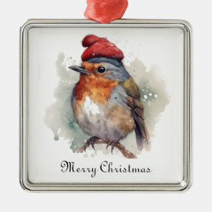 Robin Winter Delight, anpassningsbar Julgransprydnad Metall