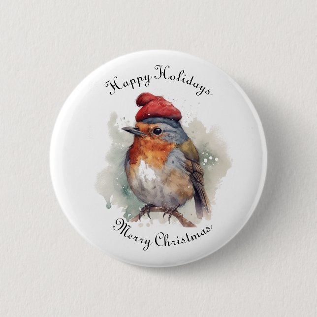Robin Winter Delight, anpassningsbar Knapp (Framsida)