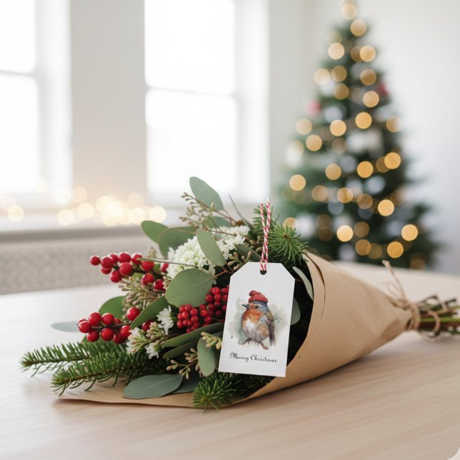 Robin Winter Delight, anpassningsbar Presentetikett (Skapare uppladdad)