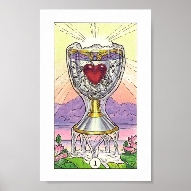 Robin Wood Tarot - Ace of Kopp Poster (Framsidan)