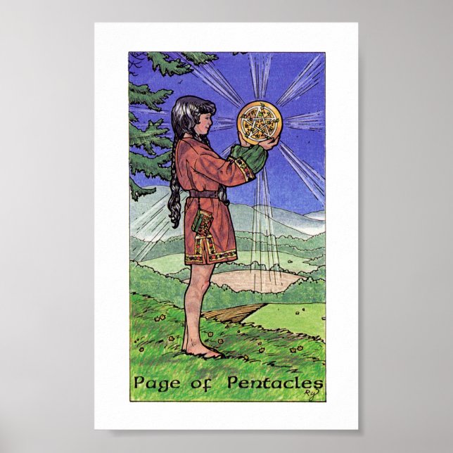 Robin Wood Tarot - Pentacles sida Poster (Framsidan)