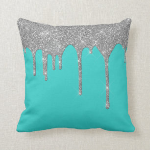 Robins Ägg Blå Silver Glitterdropp Kuddcover Kudde