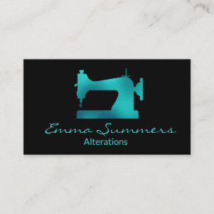 Robin's ägg Blue Foil Sewing Maskin Alterations Visitkort
