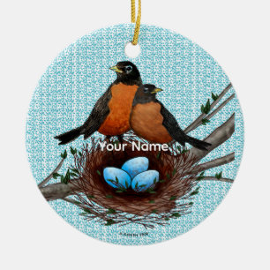 Robins bo custom namne ornament