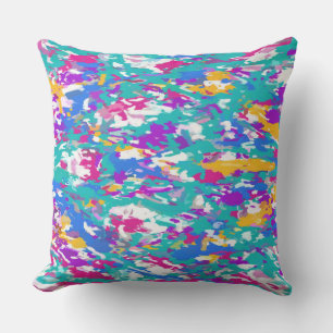 Robin's Egg Blue and Fuchsia Spin Art 3987 Utomhuskudde