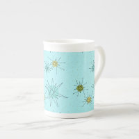 Robin's Egg Blue Atomic Starbursts China Mugg