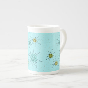 Robin's Egg Blue Atomic Starbursts China Mugg Benporslin Mugg