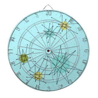 Robin's Egg Blue Atomic Starbursts Dart Board Piltavla