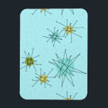 Robin's Egg Blue Atomic Starbursts Flexible Magnet<br><div class="desc">Denna Robin's Egg Blue Iconic Atomic Starbursts Flexible Magnet mönster har ikoniska atomstjärnor. Det är höger! Bakgrunden till den blåa färgaden i old school med guld-späckar är perfektens bakgrund för den pulserande turkosen, kökssleriet och färgaden för päronpäron i grönten. Sportarna i färg placeras sporadiskt i olika storlekar med överliggande V-formad...</div>