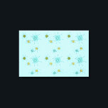 Robin's Egg Blue Atomic Starbursts Kanvastryck<br><div class="desc">Denna Robin's Egg Blue Iconic Atomic Starbursts Stretched Kanvastryck mönster har iconic atomic starbursts. Det är höger! Bakgrunden till den blåa färgaden i old school med guld-späckar är perfektens bakgrund för den pulserande turkosen, kökssleriet och färgaden för päronpäron i grönten. Sportarna i färg placeras sporadiskt i olika storlekar med överliggande...</div>