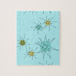 Robin's Egg Blue Atomic Starbursts Puzzle Pussel<br><div class="desc">Denna Robin's Egg Blue Iconic Atomic Starbursts Puzzle (stor tryckning) mönster har ikoniska atomstjärnor. Det är höger! Bakgrunden till den blåa färgaden i old school med guld-späckar är perfektens bakgrund för den pulserande turkosen, kökssleriet och färgaden för päronpäron i grönten. Sportarna i färg placeras sporadiskt i olika storlekar med överliggande...</div>