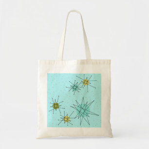 Robin's Egg Blue Atomic Starbursts Tote Bag Tygkasse