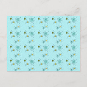 Robin's Egg Blue Atomic Starbursts vykort