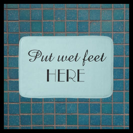 Robins Egg Blue & Black Plush Bath Mat Badrumsmatta