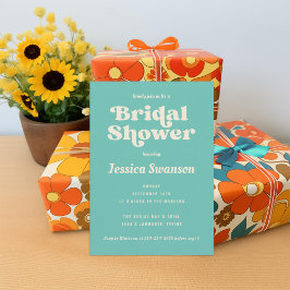 Robins Egg Blue Cream Retro Möhippa Inbjudningar