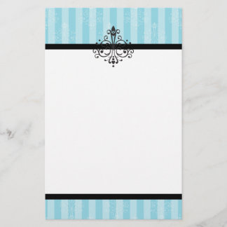 Robin's Egg Blue Flourish Brevpapper