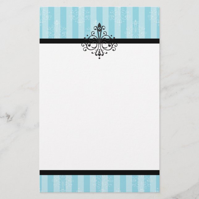 Robin's Egg Blue Flourish Brevpapper (Framsida)