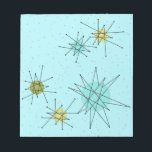 Robin's Egg Blue Iconic Atomic Starbursts Anteckni Anteckningsblock<br><div class="desc">Denna Robin's Egg Blue Iconic Atomic Starbursts från Anteckningsblock mönster har ikoniska atomstjärnor. Det är höger! Bakgrunden till den blåa färgaden i old school med guld-späckar är perfektens bakgrund för den pulserande turkosen, kökssleriet och färgaden för päronpäron i grönten. Sportarna i färg placeras sporadiskt i olika storlekar med överliggande V-formad...</div>