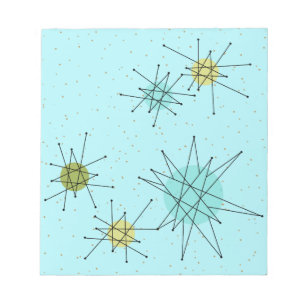 Robin's Egg Blue Iconic Atomic Starbursts Anteckni Anteckningsblock