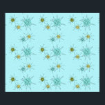 Robin's Egg Blue Iconic Atomic Starbursts Poster<br><div class="desc">Denna Robin's Egg Blue Iconic Atomic Starbursts Poster mönster med ikoniska atomstjärnor. Det är höger! Bakgrunden till den blåa färgaden i old school med guld-späckar är perfektens bakgrund för den pulserande turkosen, kökssleriet och färgaden för päronpäron i grönten. Sportarna i färg placeras sporadiskt i olika storlekar med överliggande V-formad linjer...</div>