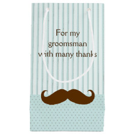 Robins Egg Blue med Mustache Groomsman Gift Bag