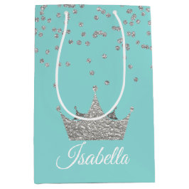 Robins Egg Blue med Silver Krona Gift Bag