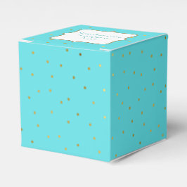 Robins Egg Blue och Guld Polka Punktfavoritruta Presentaskar
