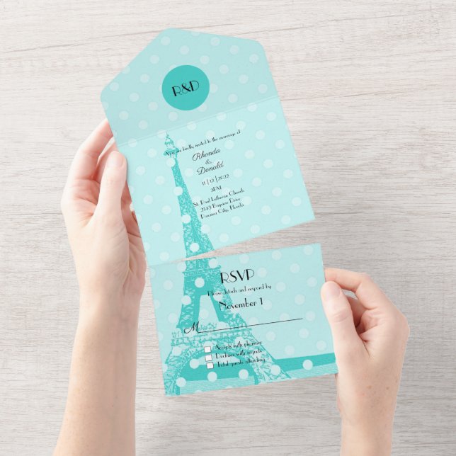 Robins Egg Blue Paris Thworthy Bröllop (Avrivbar del)