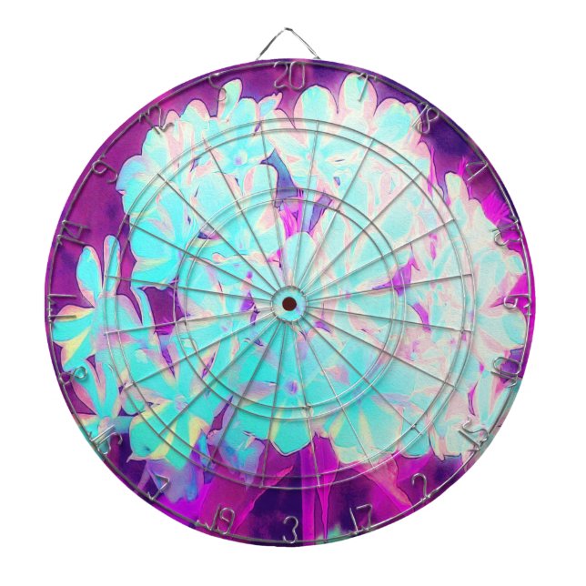 Robin's Egg Blue Peppermint Twist Phlox Flowers Darttavla (Framsidan)