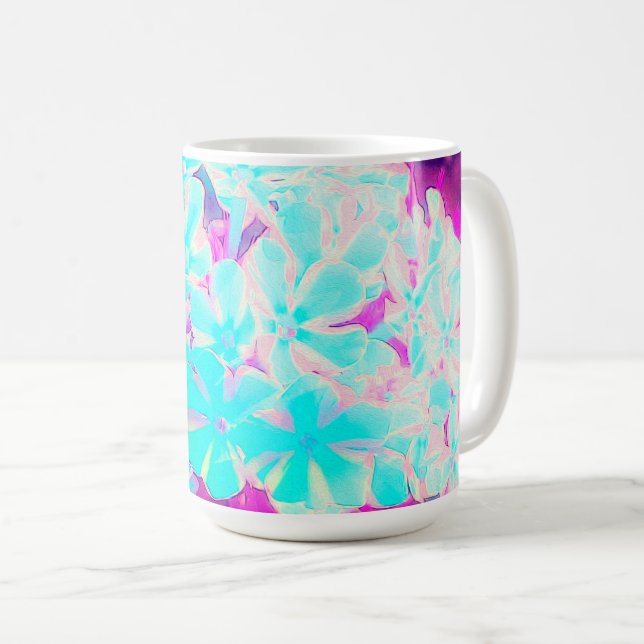 Robin's Egg Blue Peppermint Twist Phlox Flowers Kaffemugg (Framsida höger)