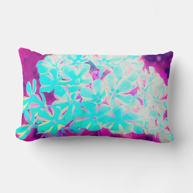 Robin's Egg Blue Peppermint Twist Phlox Flowers Lumbarkudde (Framsida)