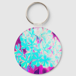 Robin's Egg Blue Peppermint Twist Phlox Flowers Nyckelring