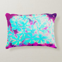 Robin's Egg Blue Peppermint Twist Phlox Flowers Prydnadskudde