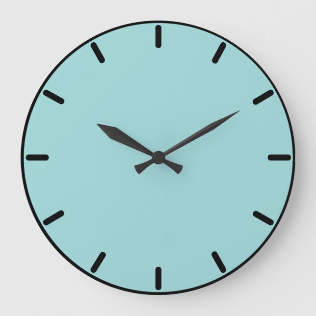 Robin's Egg Blue Round Wall Clock Stor Klocka (Framsida)